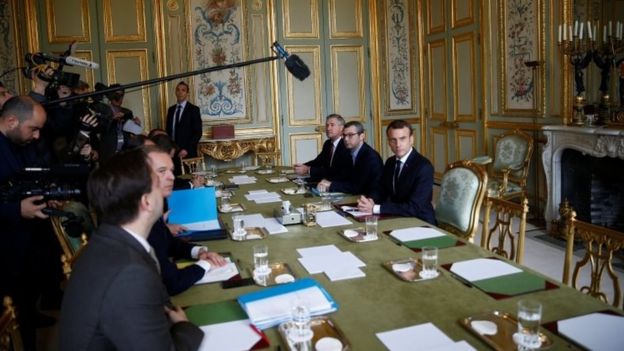 Macron en el Palacio del Elíseo