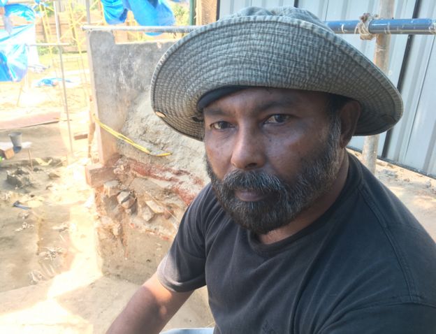 Prof Somadeva at the Mannar mass grave