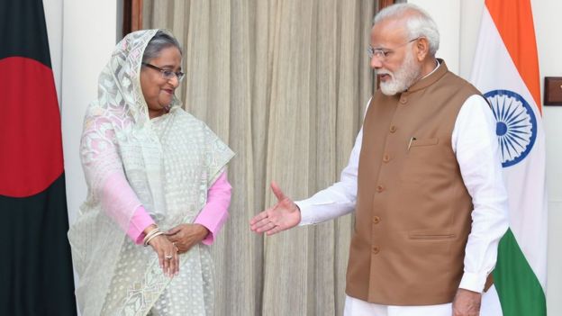 শনিবার দিল্লিতে প্রধানমন্ত্রী হাসিনা ও প্রধানমন্ত্রী মোদী