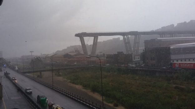 Puente colapsado en Italia