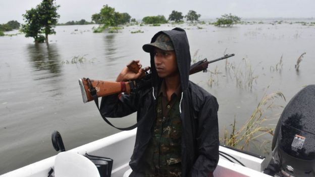 காஸிரங்கா தேசிய பூங்காவில் வெள்ளம்