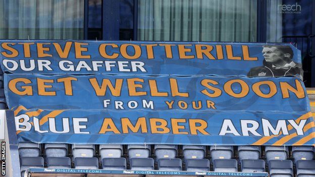 Shrewsbury fans displayed this banner in May to manager Steve Cotterill