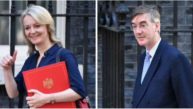 Liz Truss and Jacob Rees-Mogg