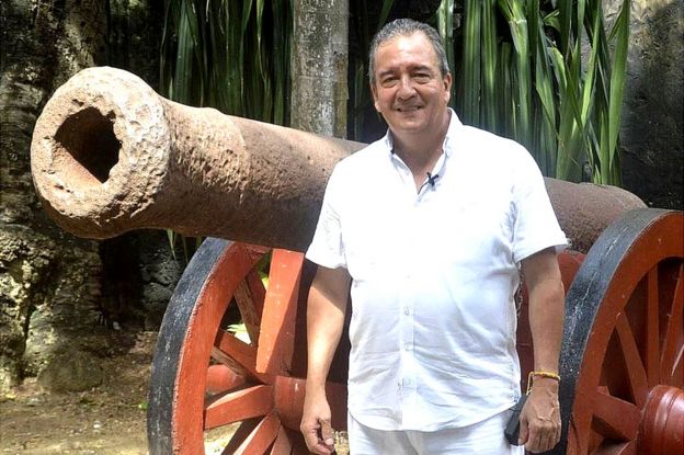 El historiador Francisco Muñoz en Cartagena, Colombia.