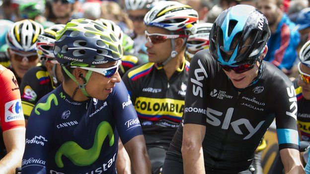 Nairo Quintana (left) and Chris Froome