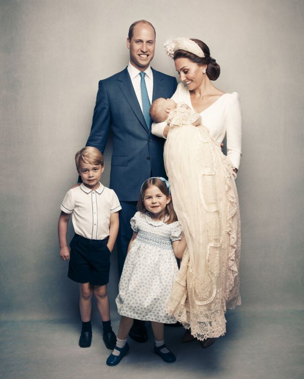 Prince George, Princess Charlotte, Prince William, Prince Louis and Duchess of Cambridge