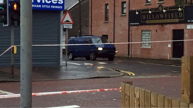 A bomb exploded under a van in east Belfast on Friday morning