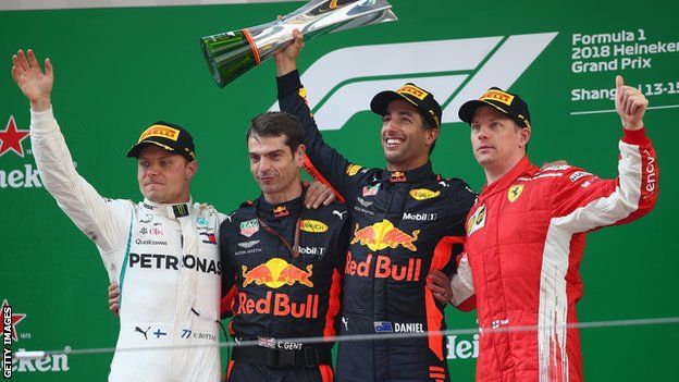 Daniel Ricciardo on Chinese Grand Prix podium