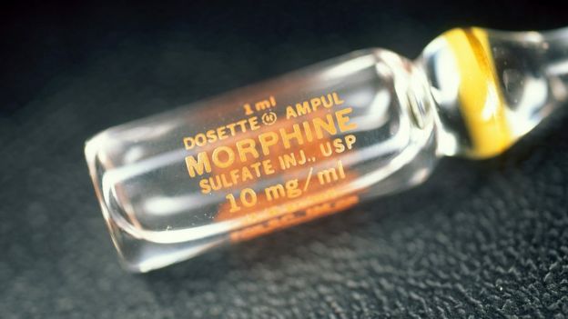 A vial of morphine