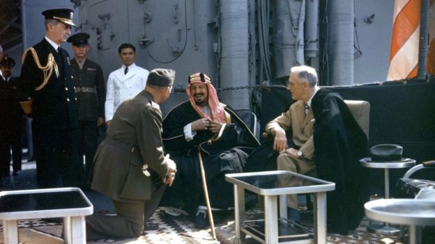 روزفلت وعبد العزيز آل سعود