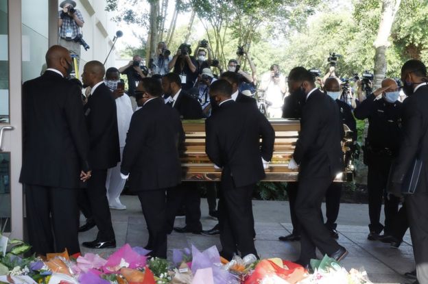 George Floyd's coffin, 9 June