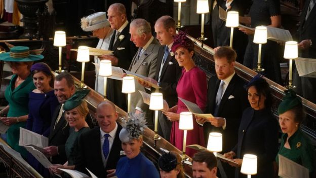 Familia real en la boda de la princesa Eugenia