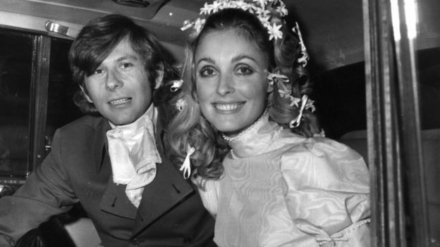 Roman Polanski y Sharon State en su boda.