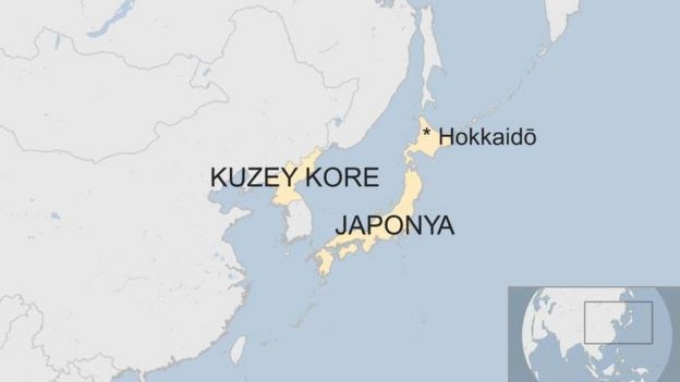 Kuzey kore ve Japonya haritası
