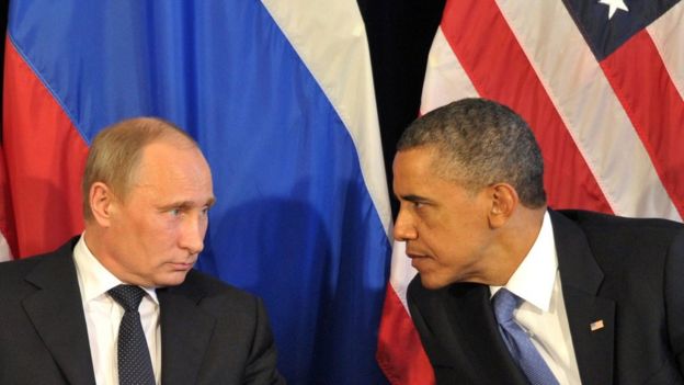 Russian President Vladimir Putin and former US President Barack Obama