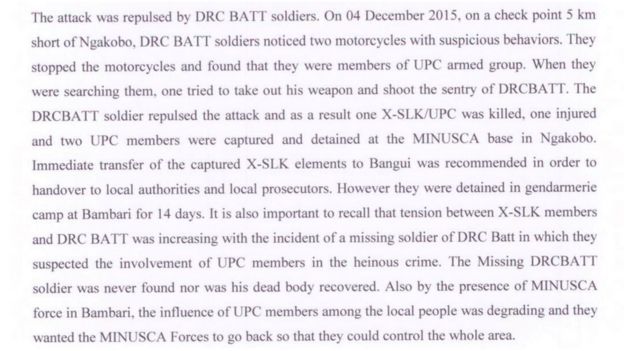 A copy of the UN incident report