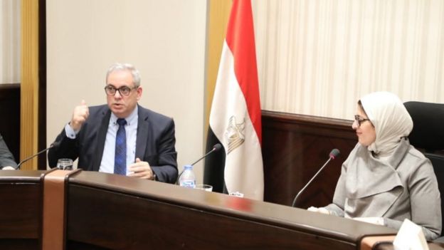 اجتماع مشترك لوزيرة الصحة المصرية ومساعديها مع ممثل منظمة الصحة العالمية في مصر