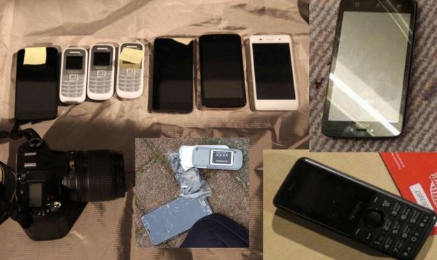 Pictures of the mobile phones collected