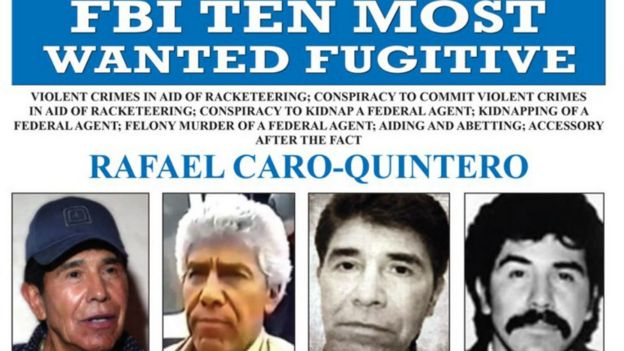 Estados Unidos ofrece US$20 millones por la captura de Rafael Caro Quintero