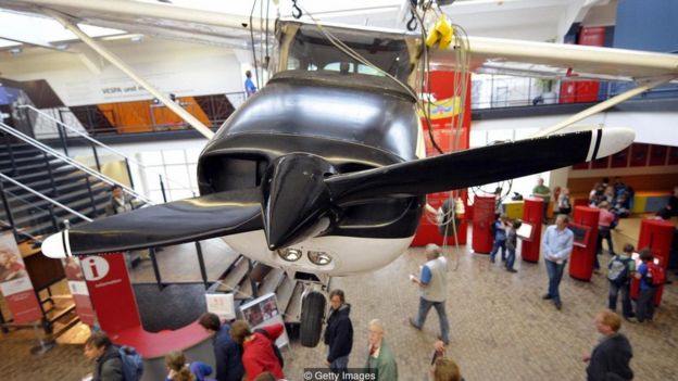 Rust's Cessna now hangs from the ceiling of a Berlin museum