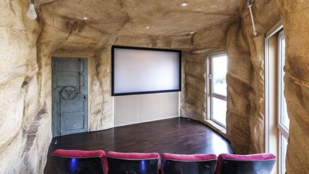 London penthouse with cave-themed cinema room