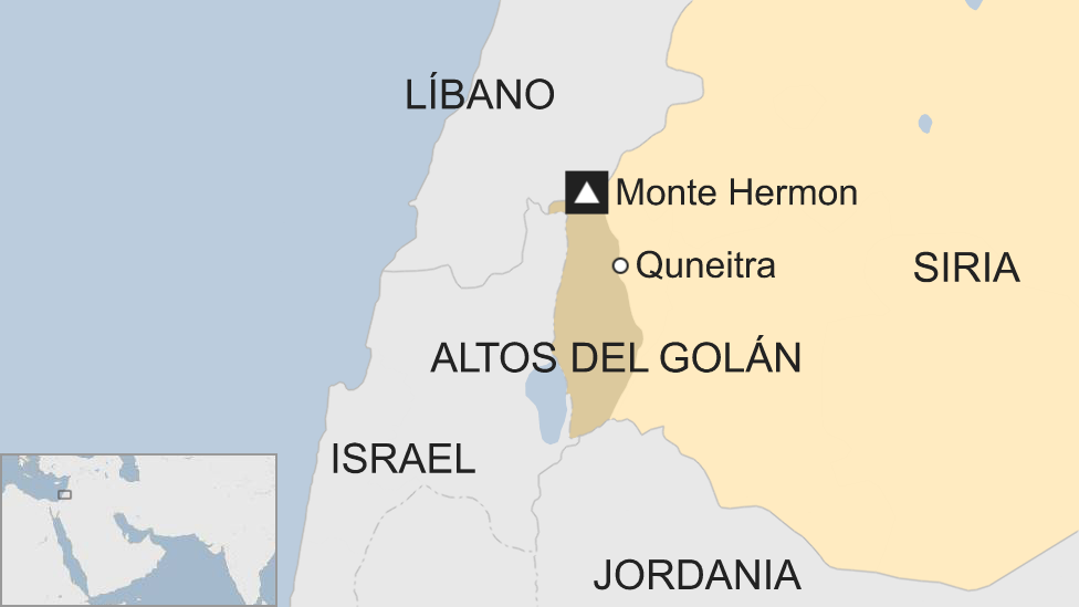 Mapa de la región de los Altos del Golán