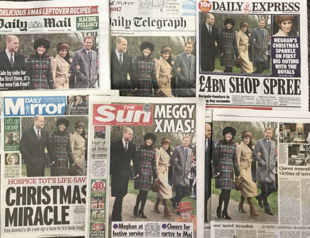 Newspaper front pages