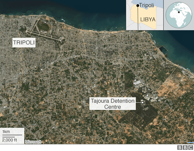 Map showing the location of the attack