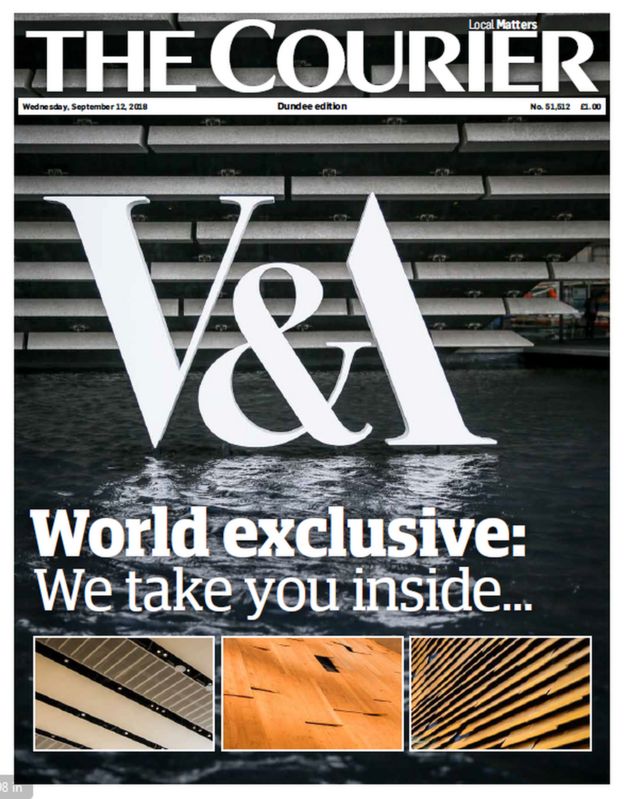 Scotland's papers First look inside Dundee's V&A BBC News