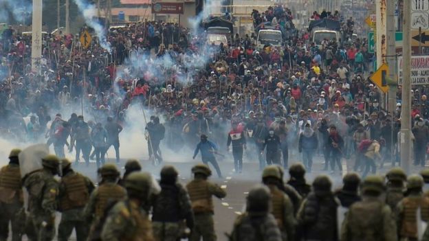 Una protesta en Quito