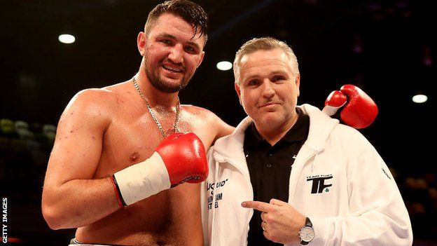 Peter Fury (right) has overseen the training of both his son Hughie (pictured) and nephew Tyson