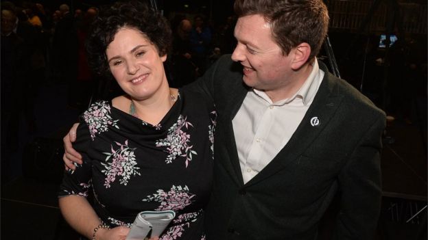 Claire Hanna celebrated with her husband Donal