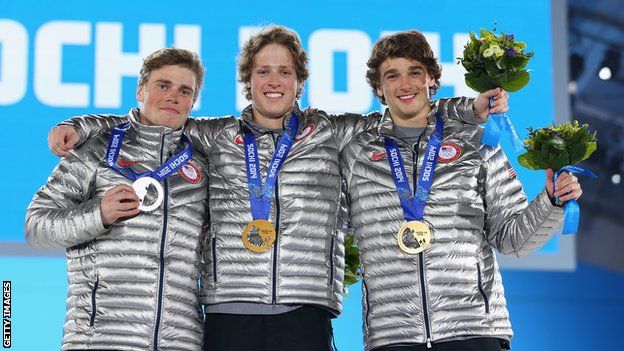 Gus Kenworthy and USA team-mates from Sochi 2014