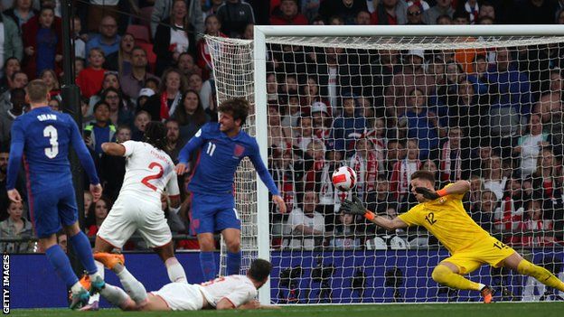 Luke Shaw's only previous goal for England was the opener against Italy in the Euro 2020 final at Wembley