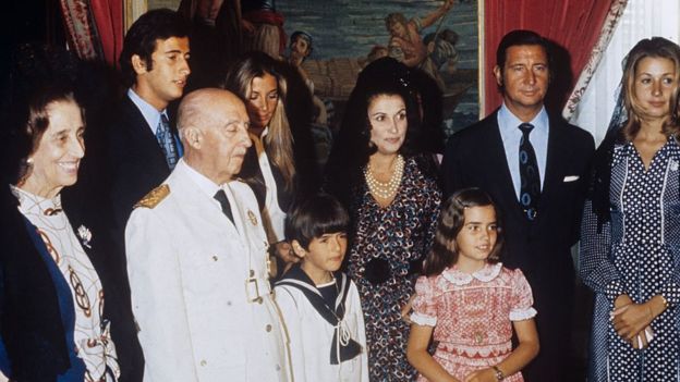 Francisco Franco rodeado de familiares