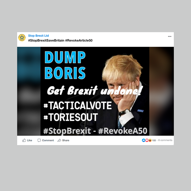 A picture of a post saying "Dump Boris"