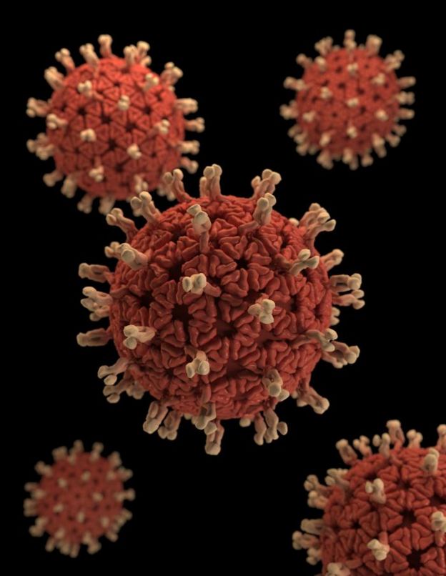 Ilustração feita em computação gráfica 3D de um rotavírus