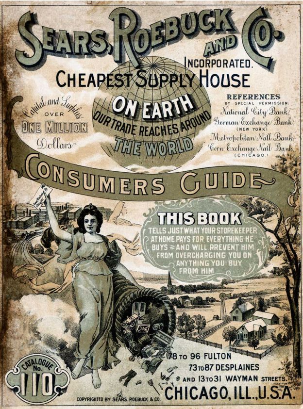 La portada de la guía de consumidores de Sears Roebuck and Co de 1900