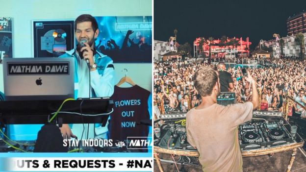 Nathan Dawe live streaming at home and playing in Ushuaia in Ibiza