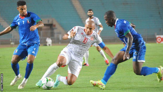 Equatorial Guinea in action against Tunisia in World Cup qualifying