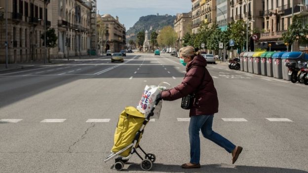 Ruas vazias de Barcelona, Espanha