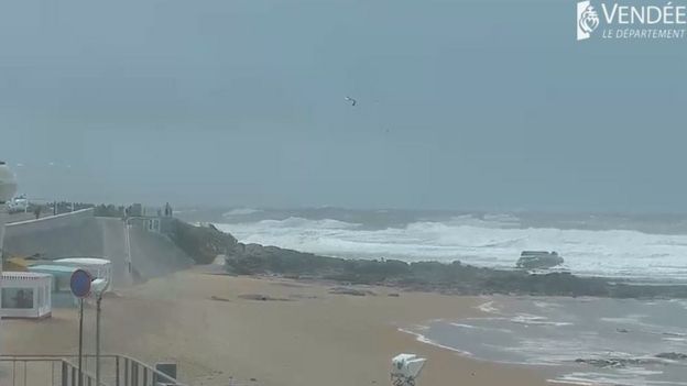 The boat was eventually brought back to shore and was visible on the town's beach camera