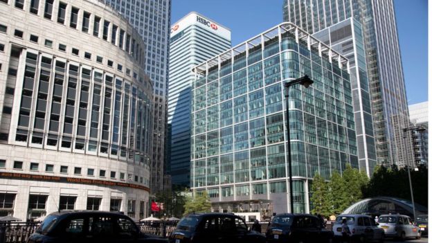 HSBC's global headquarters in London's Canary Wharf