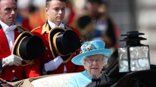 The Queen's carriage was taken along the Mall