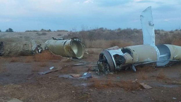 Remains of Iranian missile near al-Baghdadi town - 8 January