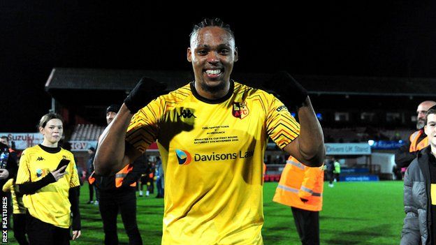 Alvechurch player celebrates