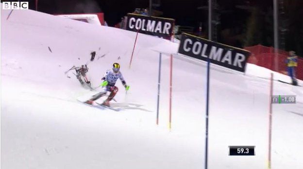 Skier Marcel Hirscher was almost hit by a camera drone in December