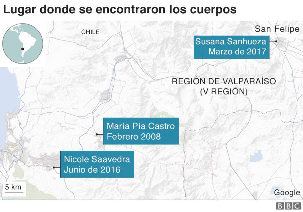 Lugar de localización de los cuerpos sin vida de María Pía Castro y Nicole Saavedra.