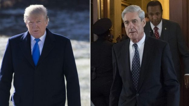 Composite image of Trump and Mueller