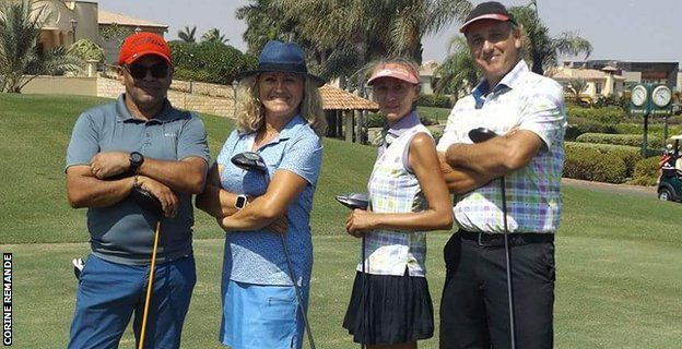 Corine Remande with fellow golfers in Egypt